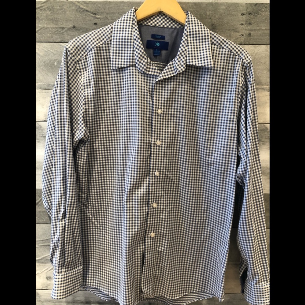 Blue & White Checkered Large Dress Shirt